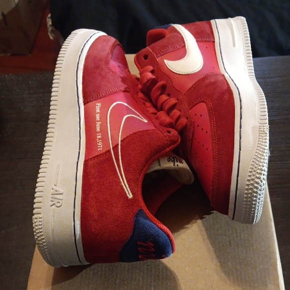 Nike Air Force 1 (Rare) First Use University Red Mens 8.5 Womens 10 EUC - Picture 7 of 9
